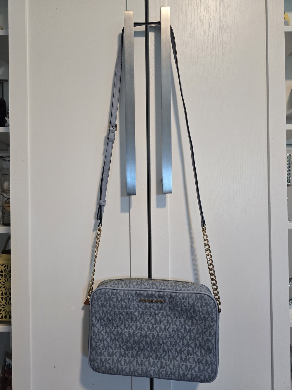Michael Kors Light Blue MK Signature Crossbody Bag
